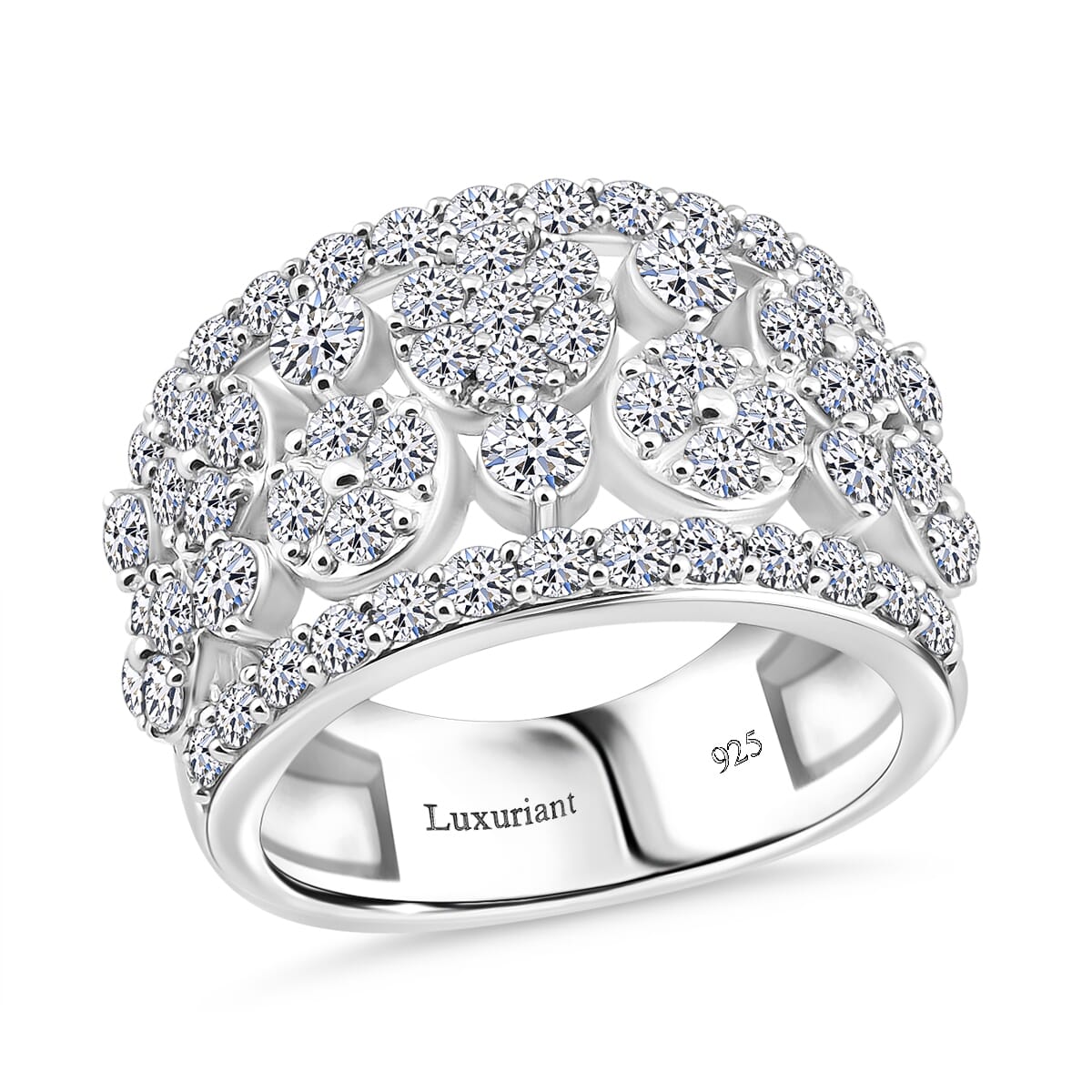 Luxuriant Lab Grown Diamond G SI 2.04 ctw Ring in Sterling Silver (Size 9.0) image number 0