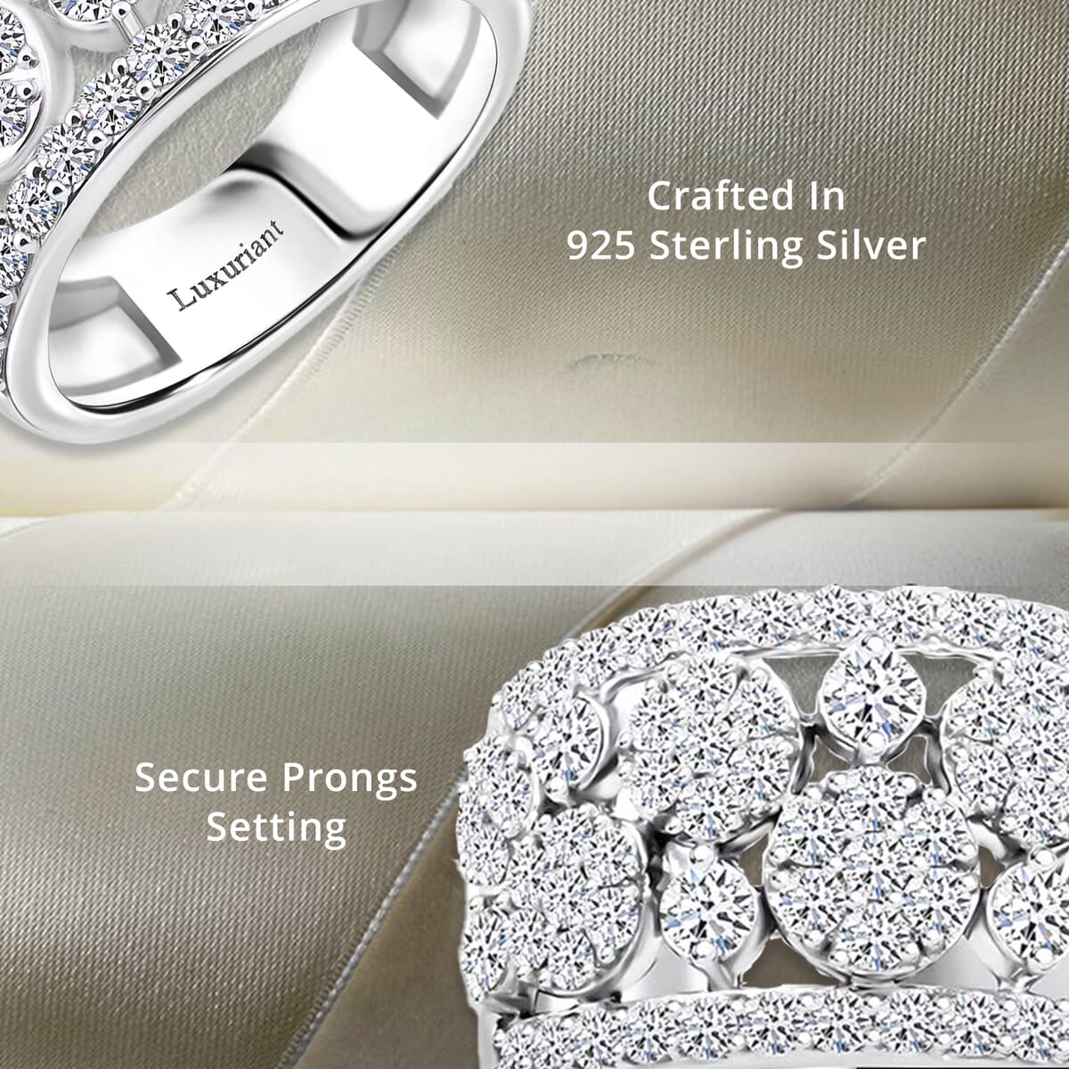 Luxuriant Lab Grown Diamond G SI 2.04 ctw Ring in Sterling Silver (Size 9.0) image number 2