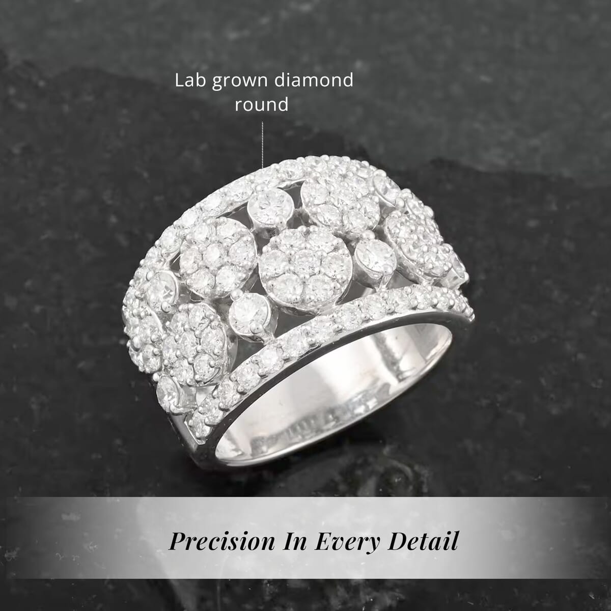 Luxuriant Lab Grown Diamond G SI 2.04 ctw Ring in Sterling Silver (Size 9.0) image number 5
