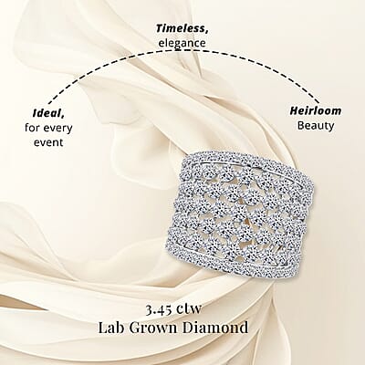 Luxuriant Lab Grown Diamond Ring in Sterling Silver 3.45 ctw (Size 10.0)