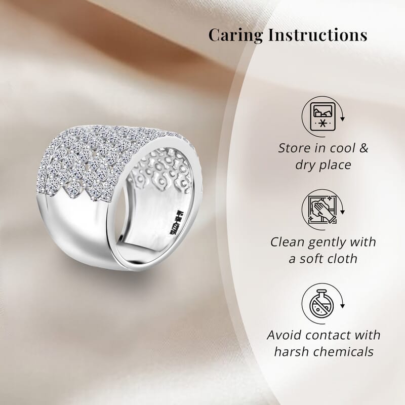 Luxuriant Lab Grown Diamond Ring in Sterling Silver 3.45 ctw (Size 10.0)