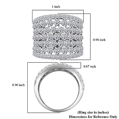Luxuriant Lab Grown Diamond Ring in Sterling Silver 3.45 ctw (Size 10.0)