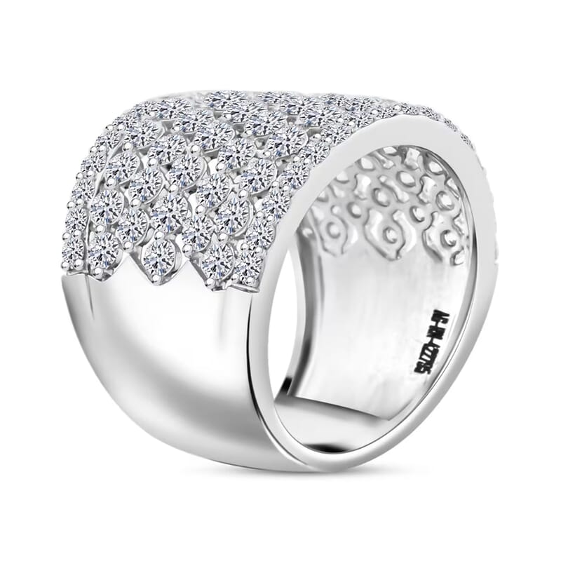 Luxuriant Lab Grown Diamond Ring in Sterling Silver 3.45 ctw (Size 10.0)