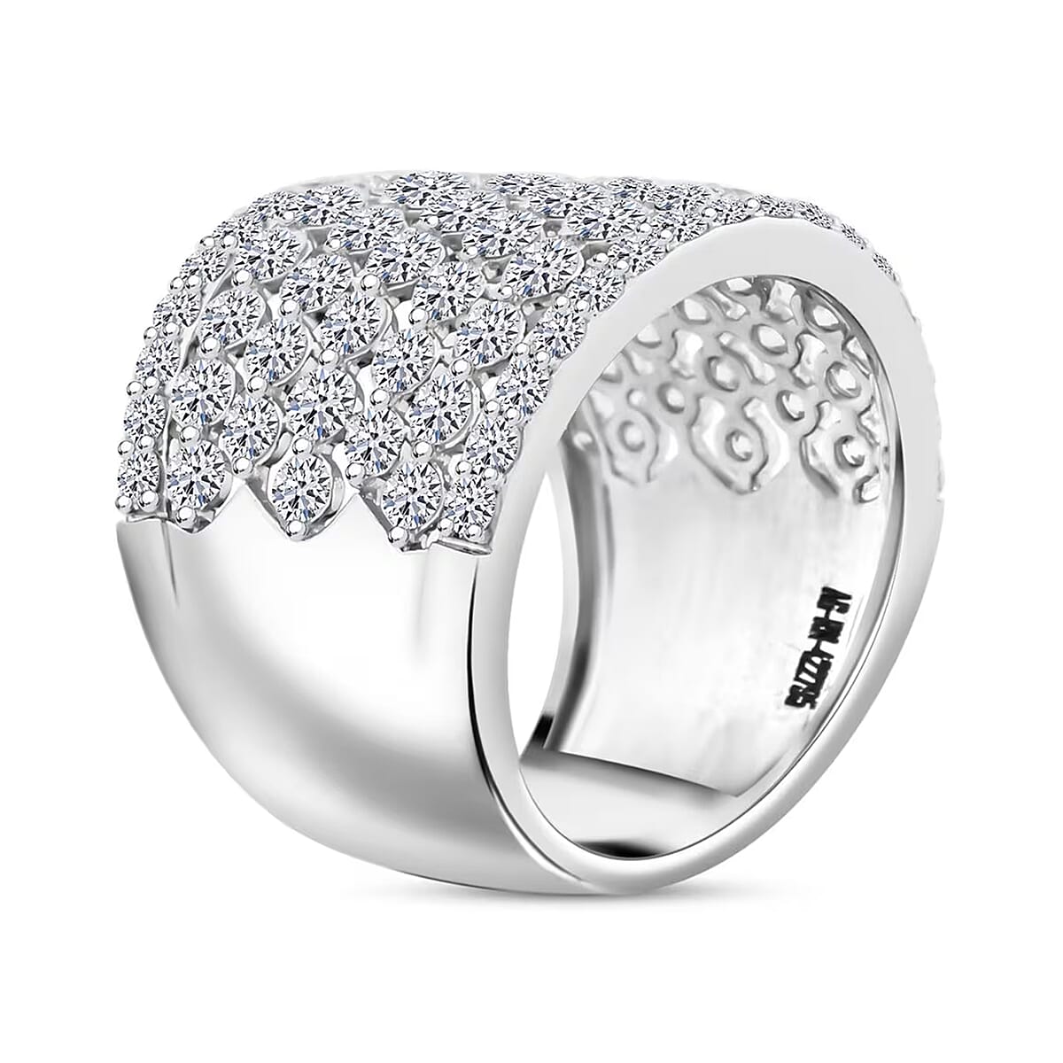 Luxuriant Lab Grown Diamond G SI 3.45 ctw Ring in Sterling Silver (Size 7.0) image number 8