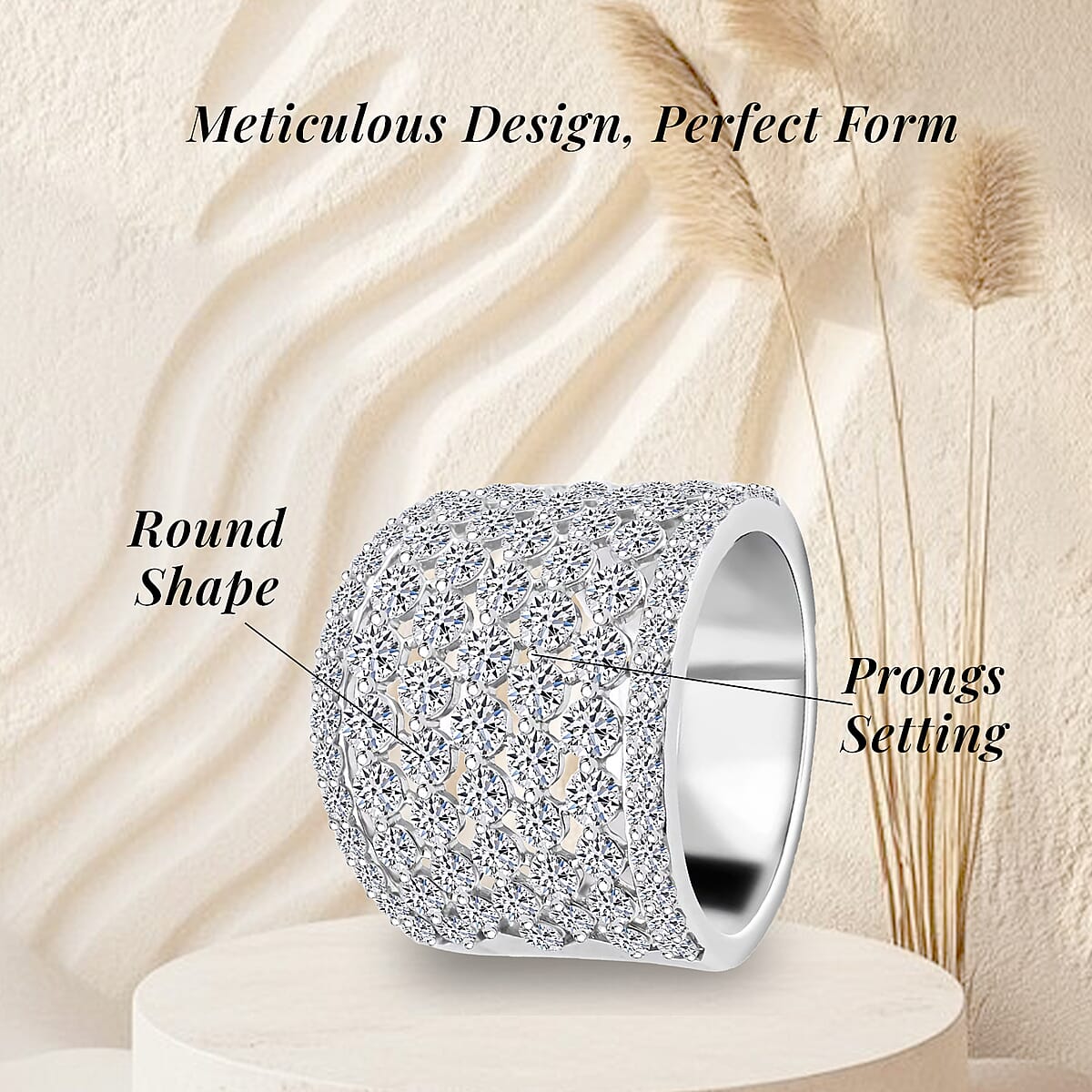 Luxuriant Lab Grown Diamond (G, VS) Ring in Sterling Silver 3.45 ctw (Size 8.0) image number 5