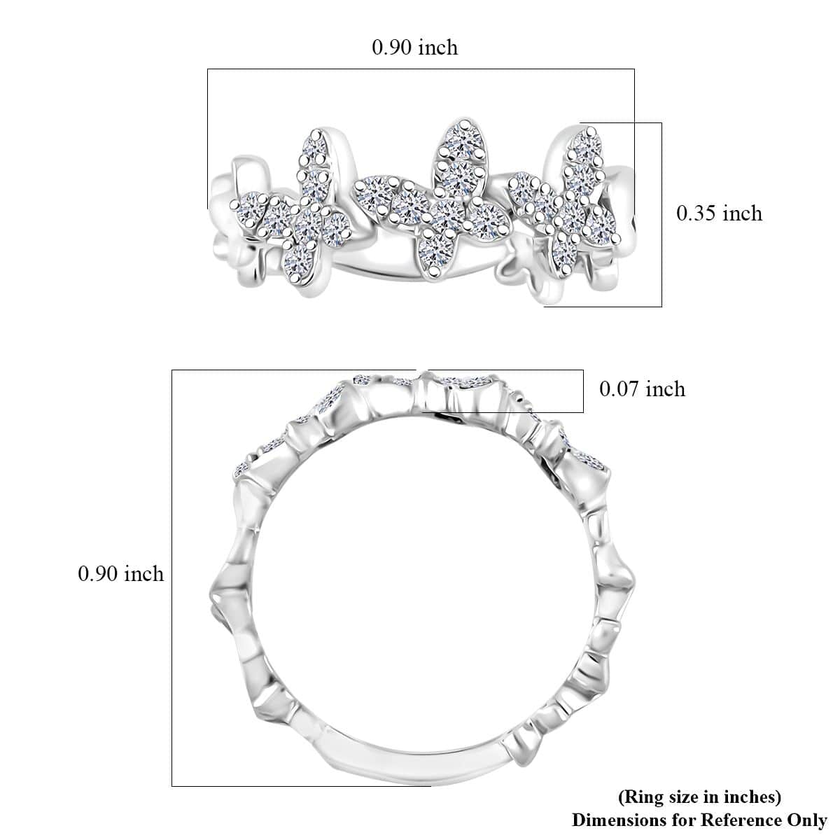 Luxuriant Lab Grown Diamond G SI 0.43 ctw Ring in Sterling Silver (Size 10.0) image number 4