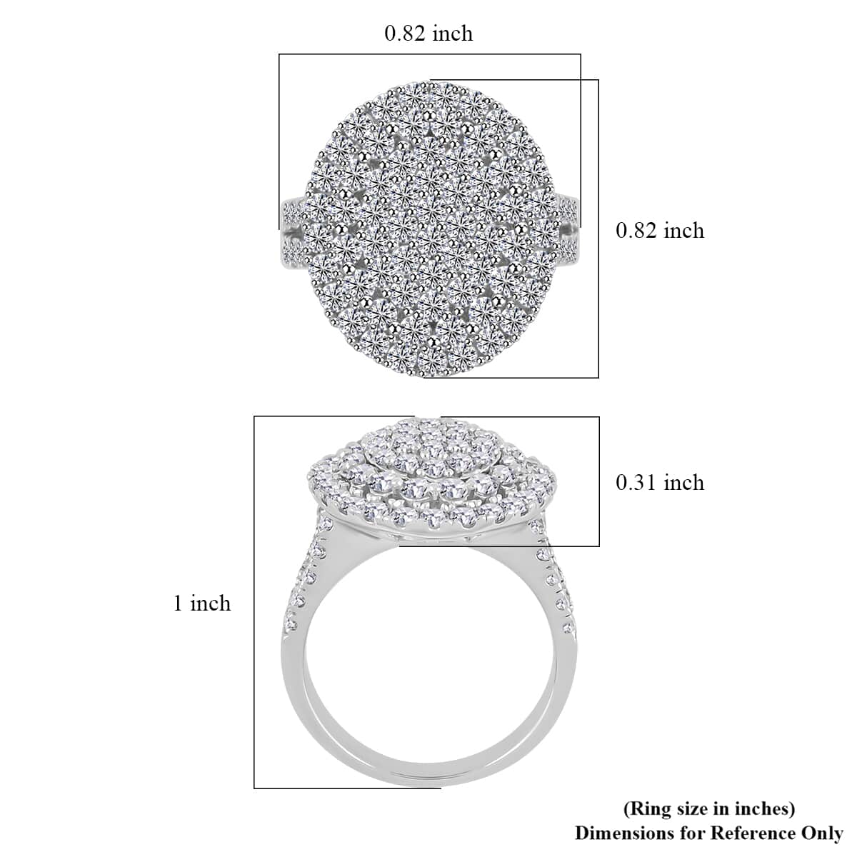 Luxuriant Lab Grown Diamond G SI 2.28 ctw Ring in Sterling Silver (Size 10.0) image number 5