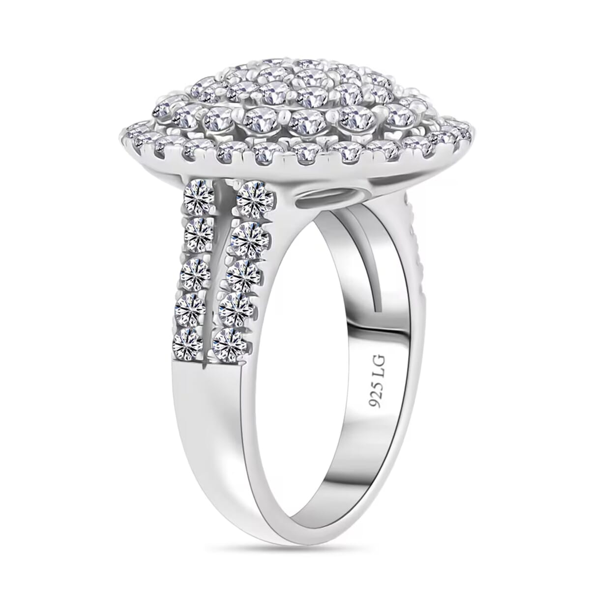 Luxuriant Lab Grown Diamond G SI 2.28 ctw Ring in Sterling Silver (Size 11.0) image number 8