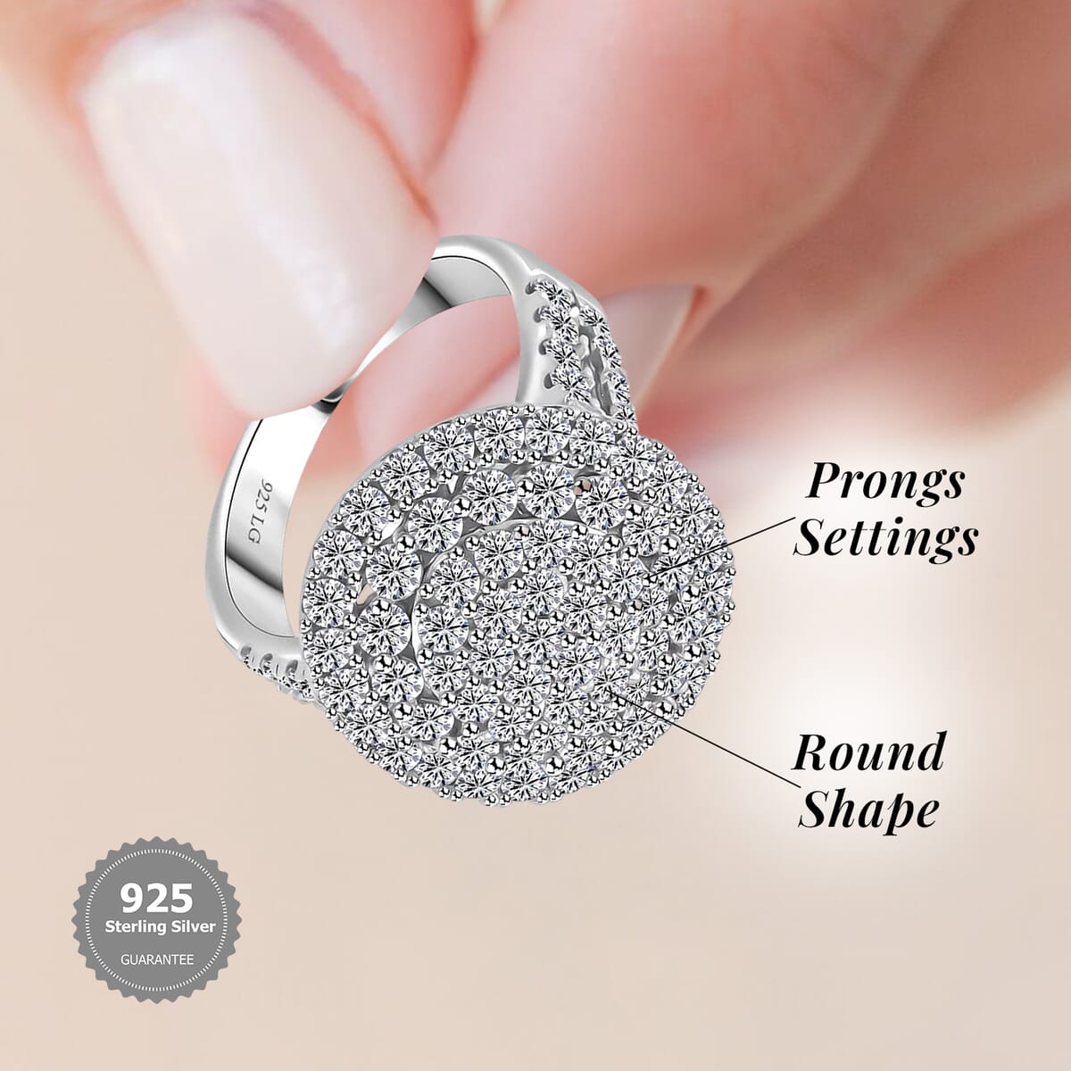 Luxuriant Lab Grown Diamond G SI 2.28 ctw Ring in Sterling Silver (Size 5.0) image number 5