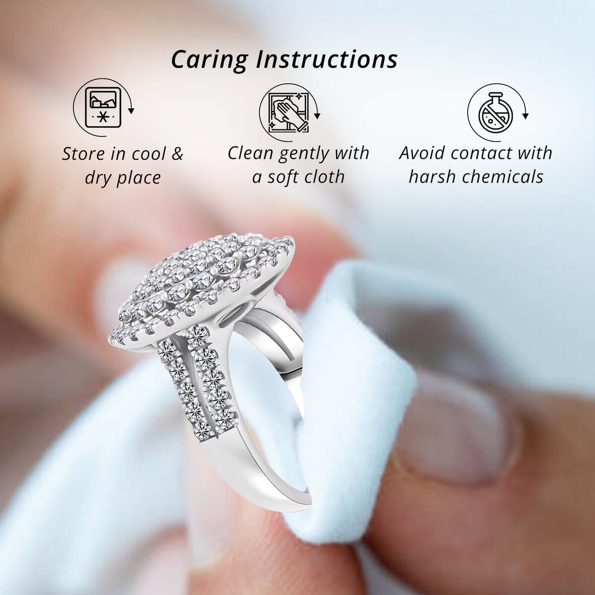 Luxuriant Lab Grown Diamond G SI 2.28 ctw Ring in Sterling Silver (Size 5.0) image number 6