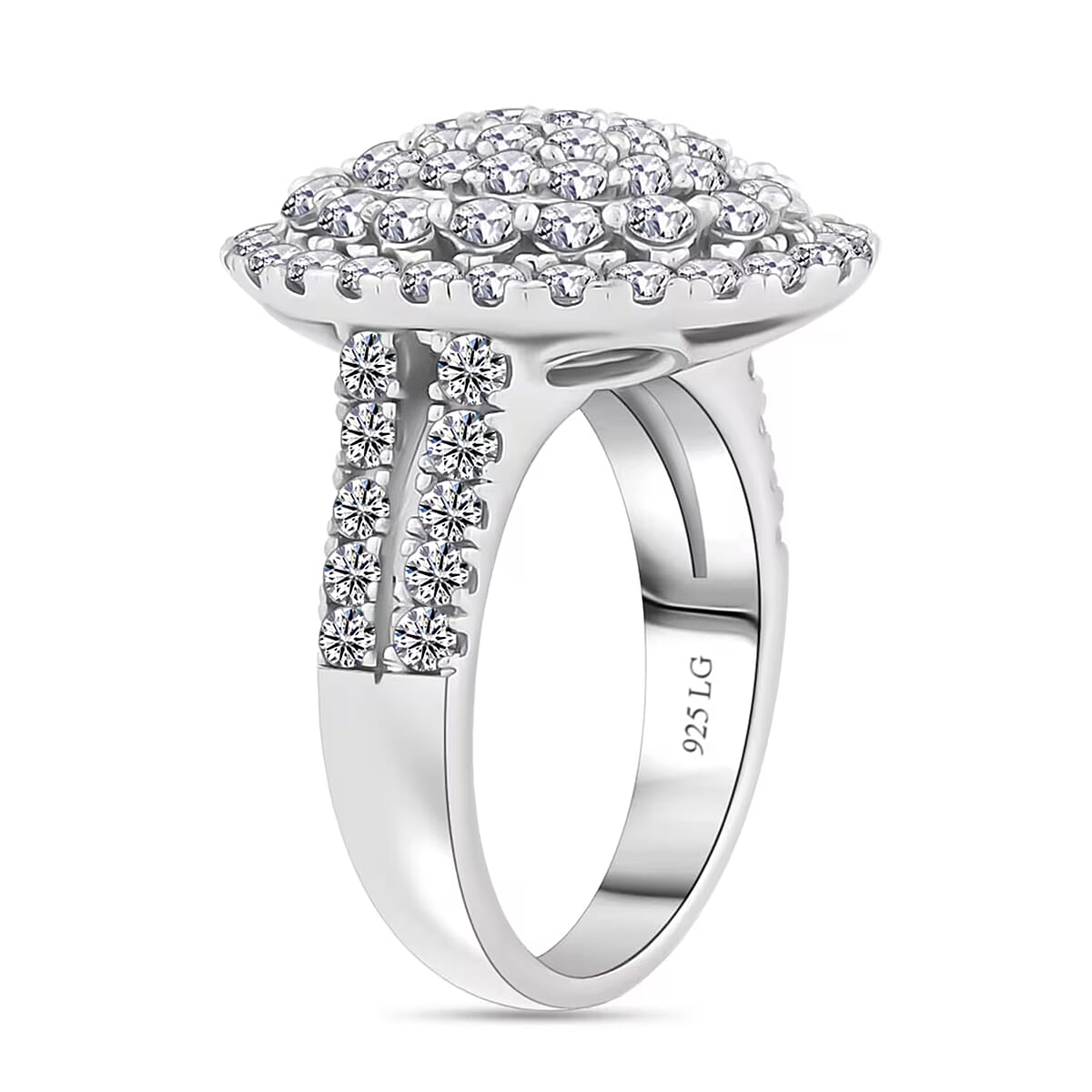 Luxuriant Lab Grown Diamond G SI 2.28 ctw Ring in Sterling Silver (Size 5.0) image number 8