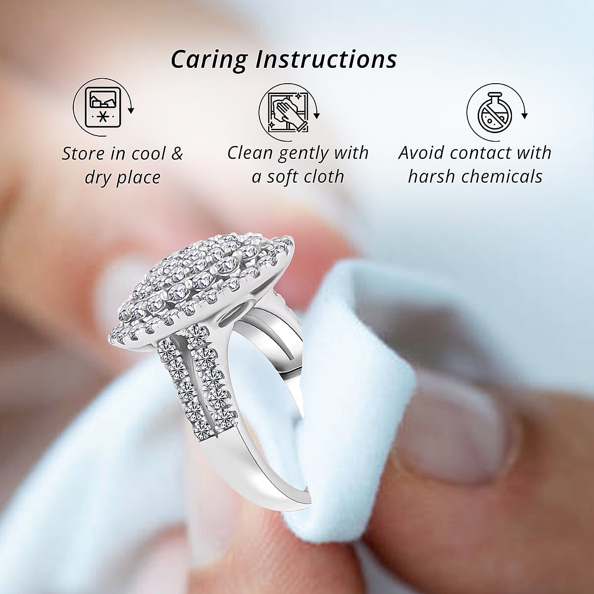 Luxuriant Lab Grown Diamond G SI 2.28 ctw Ring in Sterling Silver (Size 7.0) image number 6