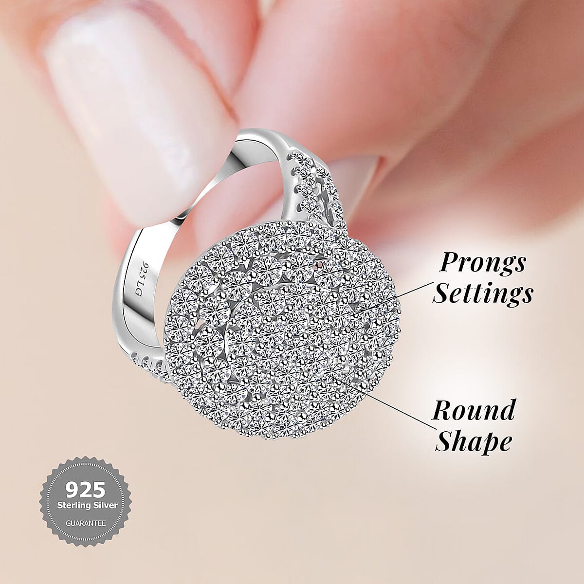 Luxuriant Lab Grown Diamond G SI 2.28 ctw Ring in Sterling Silver (Size 8.0) image number 5