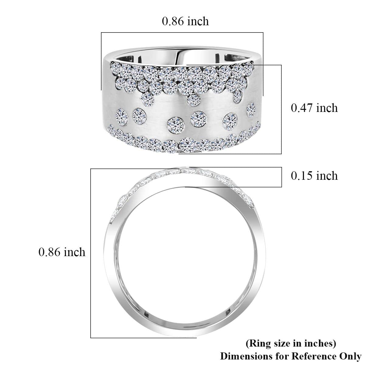 Luxuriant Lab Grown Diamond (G, SI) Ring in Sterling Silver (Size 10.0) (Delivery in 08 - 10 Days) 1.07 ctw image number 5