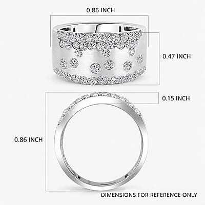 Luxuriant Lab Grown Diamond (G, SI) Ring in Sterling Silver (Size 10.0) 1.05 ctw