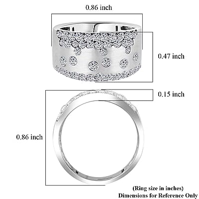Luxuriant Lab Grown Diamond (G, SI) Ring in Sterling Silver (Size 10.0) 1.05 ctw