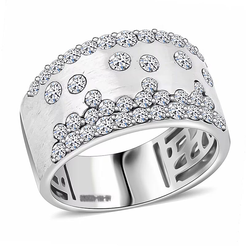 Luxuriant Lab Grown Diamond (G, SI) Ring in Sterling Silver (Size 11.0) 1.05 ctw