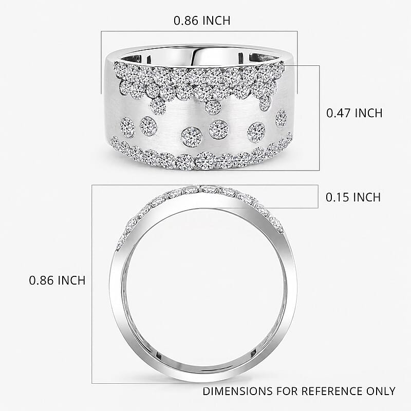 Luxuriant Lab Grown Diamond (G, SI) Ring in Sterling Silver (Size 11.0) 1.05 ctw