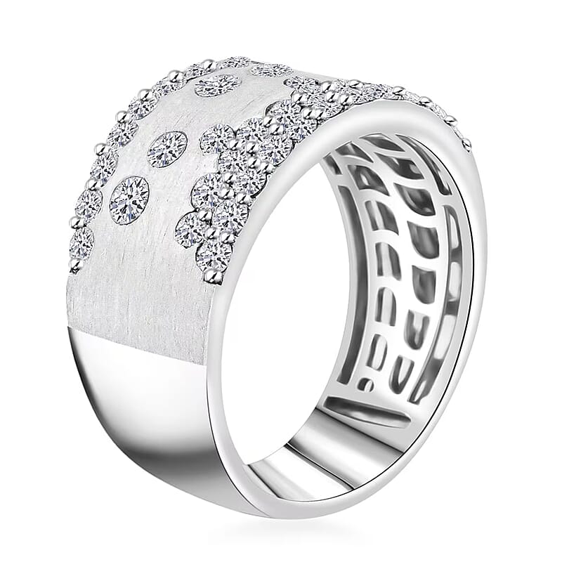 Luxuriant Lab Grown Diamond (G, SI) Ring in Sterling Silver (Size 11.0) 1.05 ctw