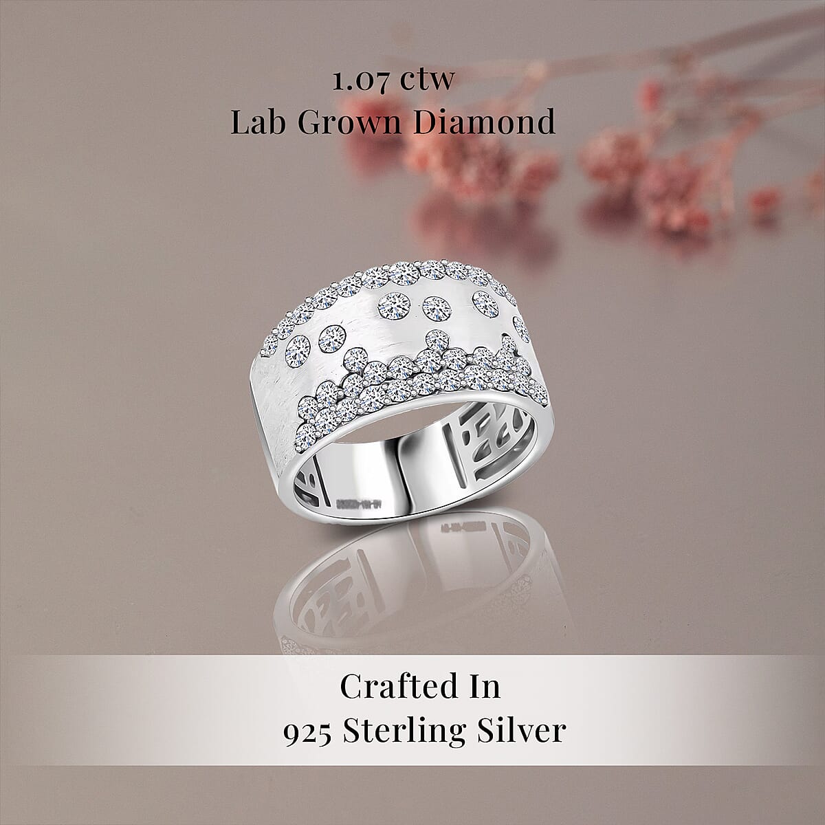 Luxuriant Lab Grown Diamond (G, SI) Ring in Sterling Silver (Size 6.0) 1.07 ctw image number 2