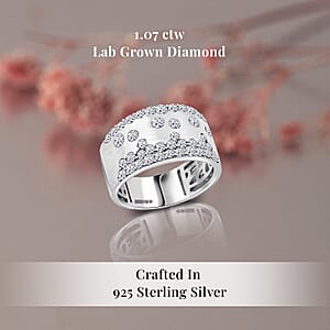 Luxuriant Lab Grown Diamond (G, SI) Ring in Sterling Silver (Size 7.0) 1.07 ctw