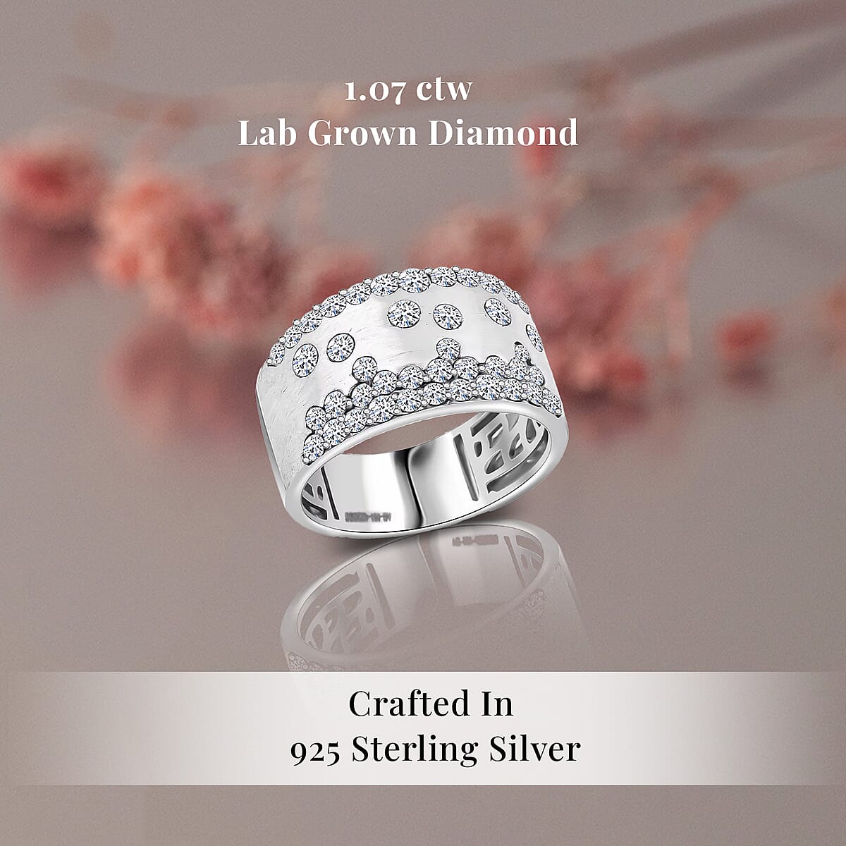 Luxuriant Lab Grown Diamond (G, SI) Ring in Sterling Silver (Size 8.0) 1.05 ctw image number 2