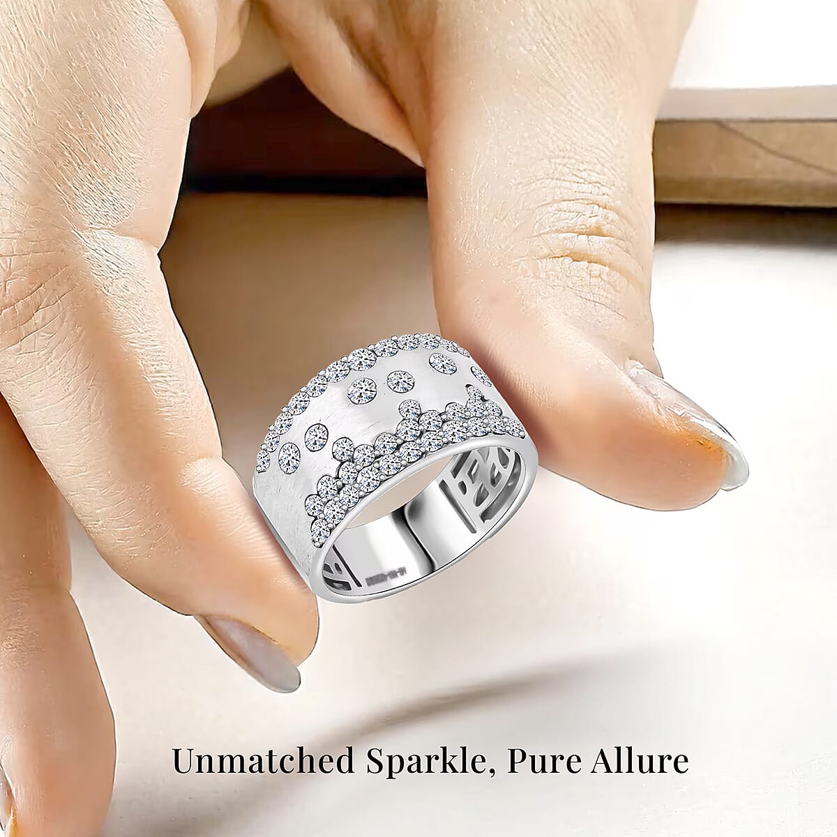 Luxuriant Lab Grown Diamond (G, SI) Ring in Sterling Silver (Size 8.0) 1.05 ctw image number 4