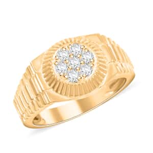 Luxuriant Lab Grown Diamond G SI 0.48 ctw Men's Ring in 14K Yellow Gold Over Sterling Silver (Size 10.0)