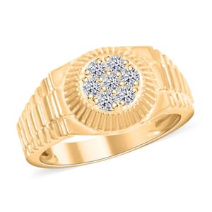 Luxuriant Lab Grown Diamond G SI 0.48 ctw Men's Ring in 14K Yellow Gold Over Sterling Silver (Size 14.0)
