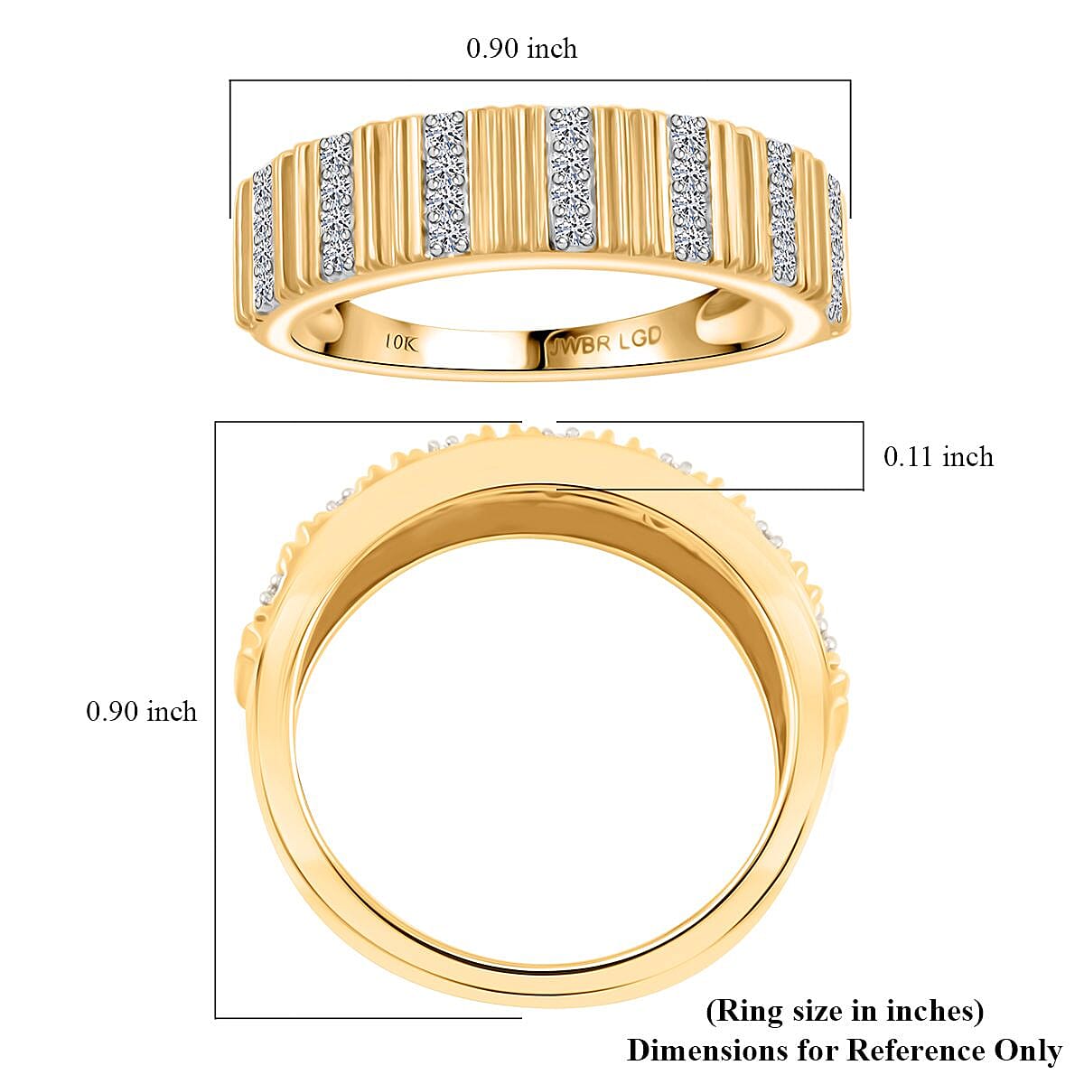 Luxuriant Lab Grown Diamond 0.17 ctw Ring in 10K Yellow Gold