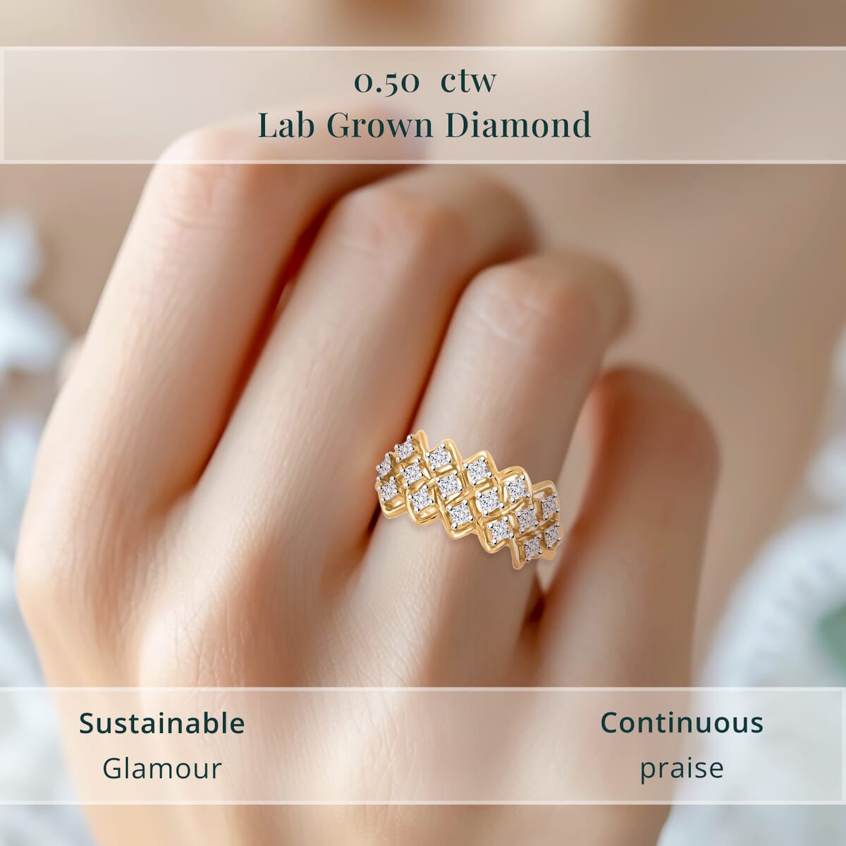 Luxuriant Lab Grown Diamond G VS 0.50 ctw Ring in 10K Yellow Gold (Size 6.5) image number 4