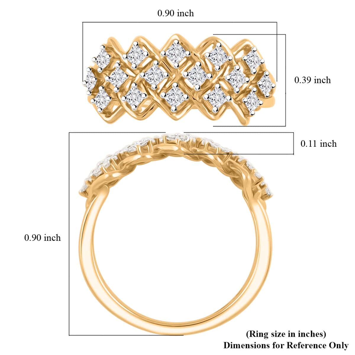 Luxuriant Lab Grown Diamond G VS 0.50 ctw Ring in 10K Yellow Gold (Size 7.0) image number 5