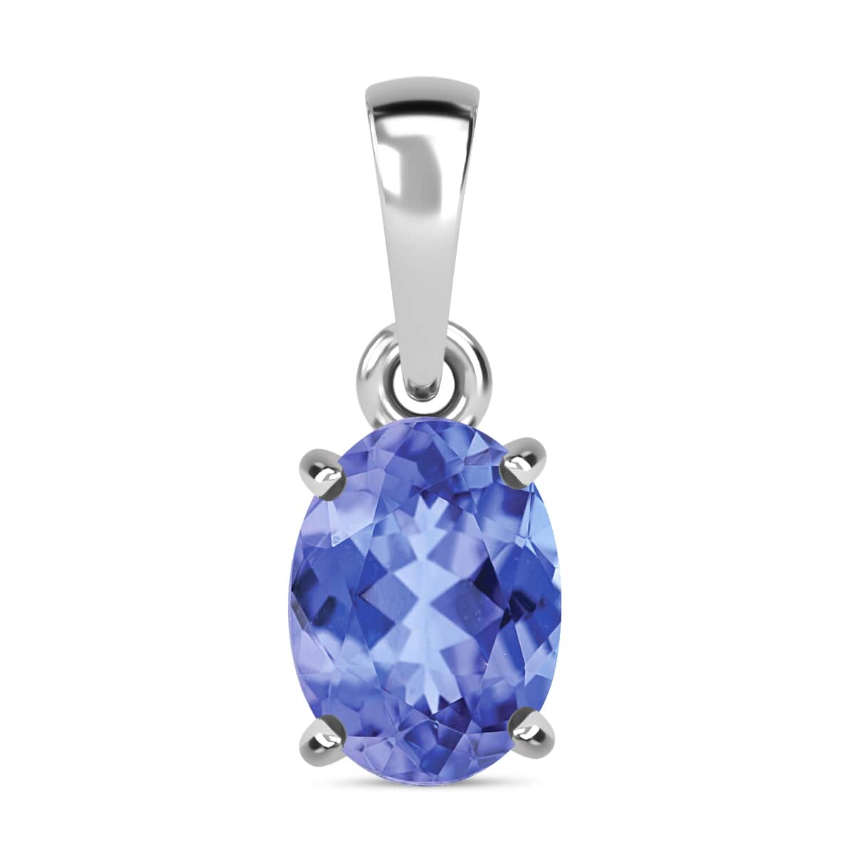 Tanzanite Solitaire Pendant in Platinum Over Sterling Silver 1.35 ctw image number 0