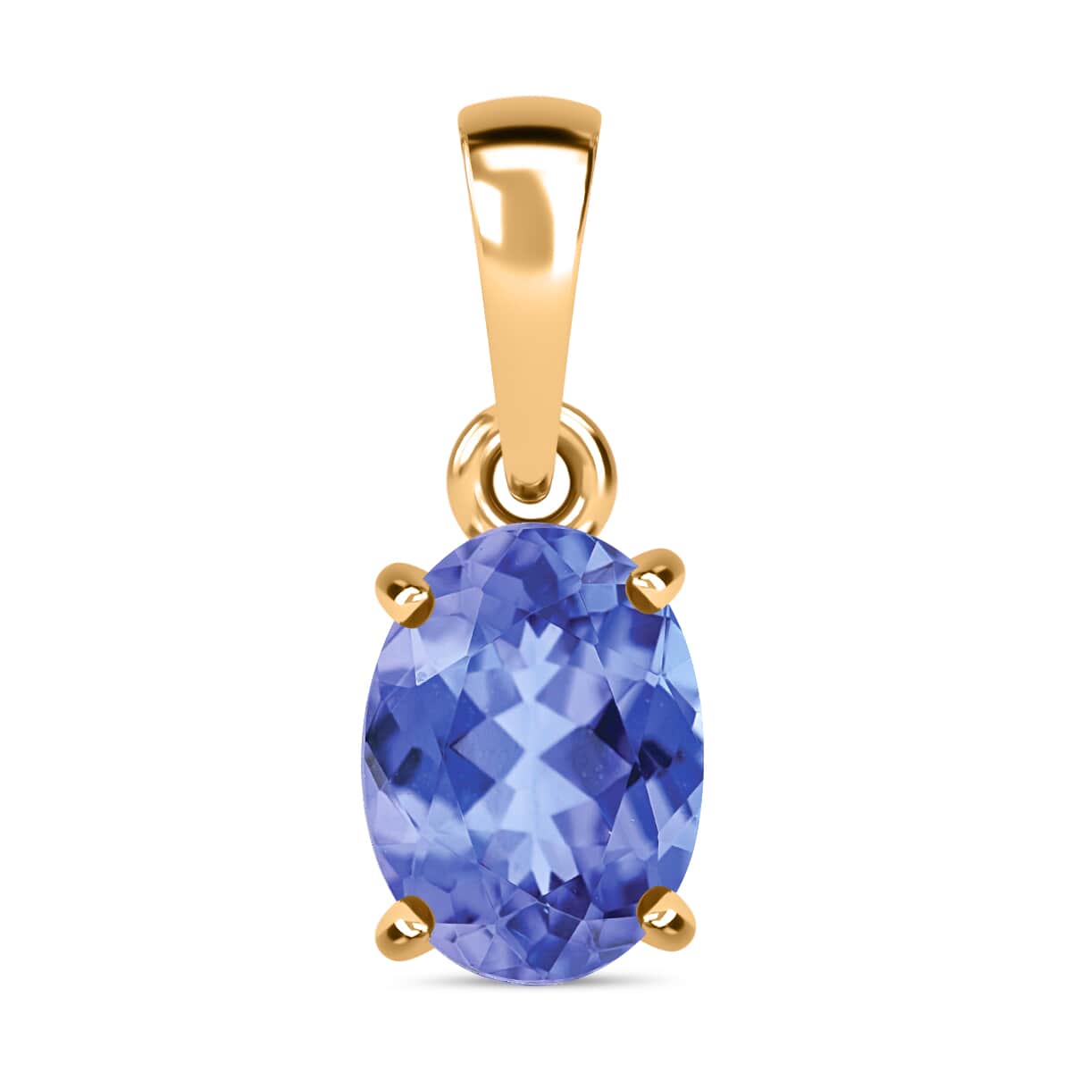 Tanzanite 1.35 ctw Solitaire Pendant in Vermeil Yellow Gold Over Sterling Silver image number 0