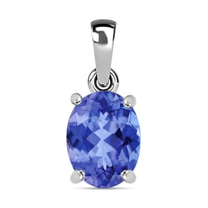 Luxoro 14K White Gold Premium Tanzanite Solitaire Pendant 2.0 Grams 3.05 ctw