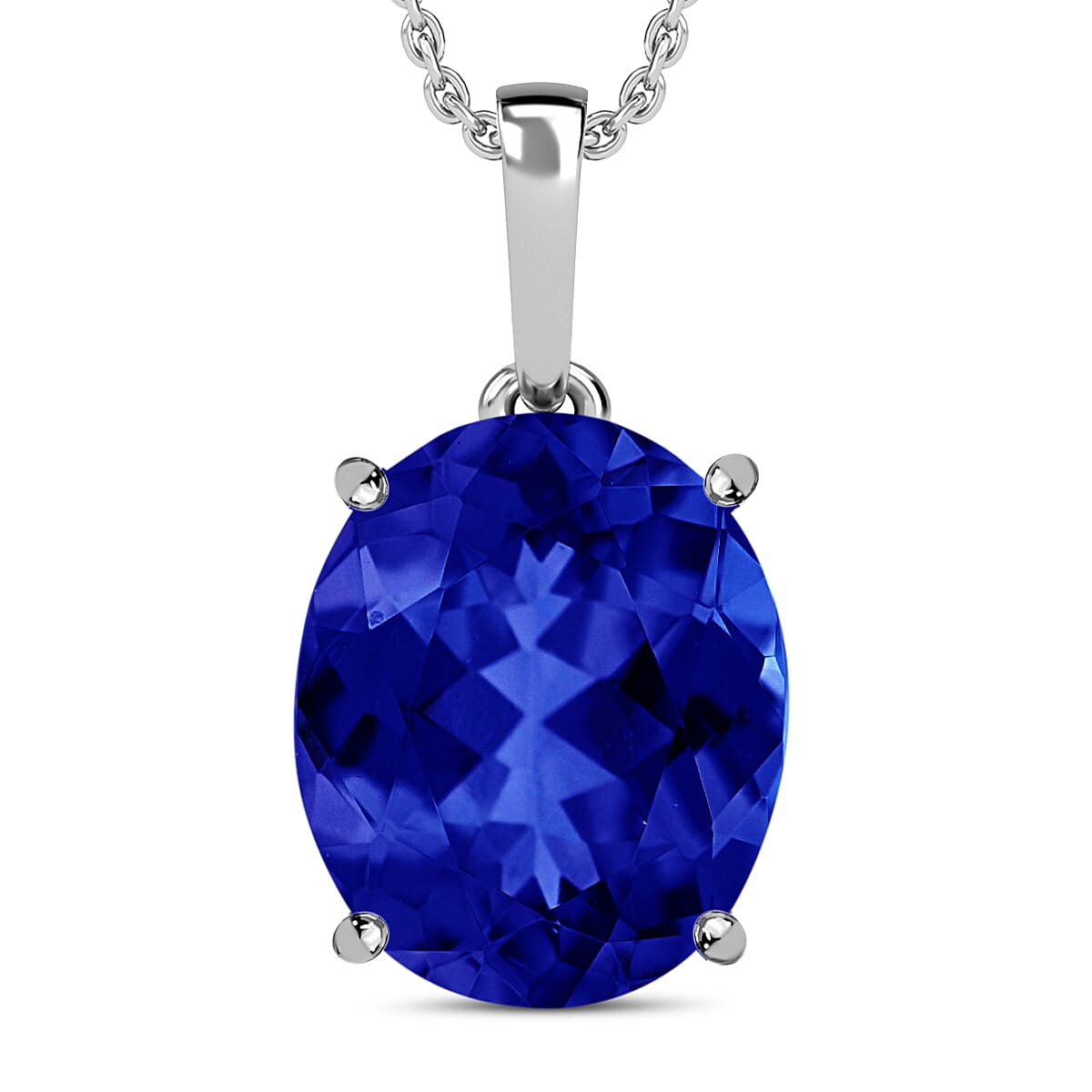 Rhapsody AAAA Tanzanite Solitaire Pendant without Chain in 950 Platinum 5.00 ctw image number 0