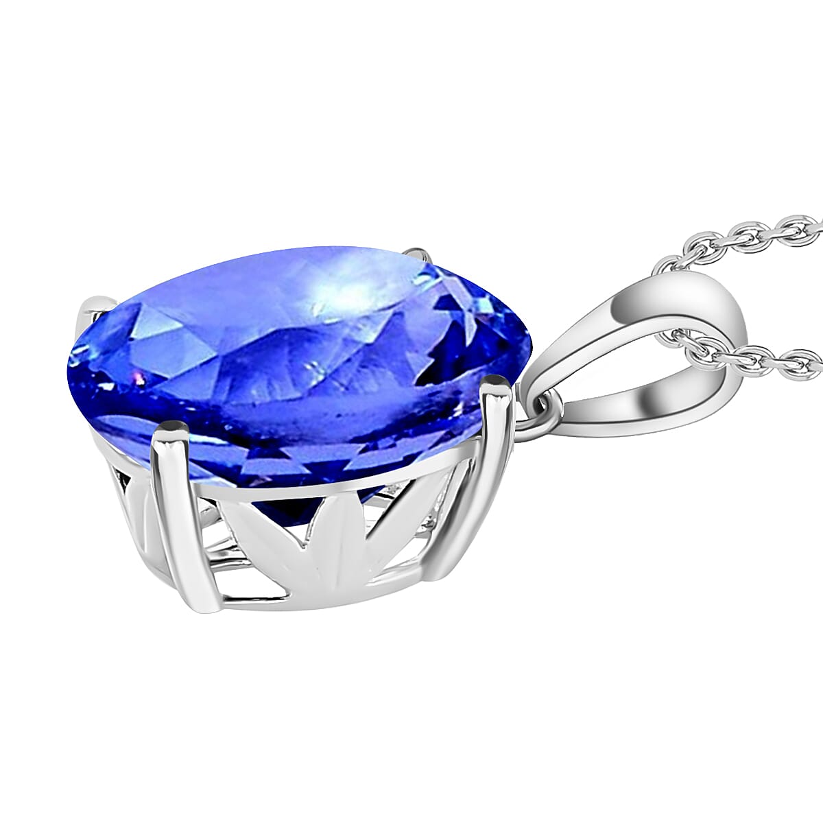 Rhapsody AAAA Tanzanite Solitaire Pendant without Chain in 950 Platinum 5.00 ctw image number 2