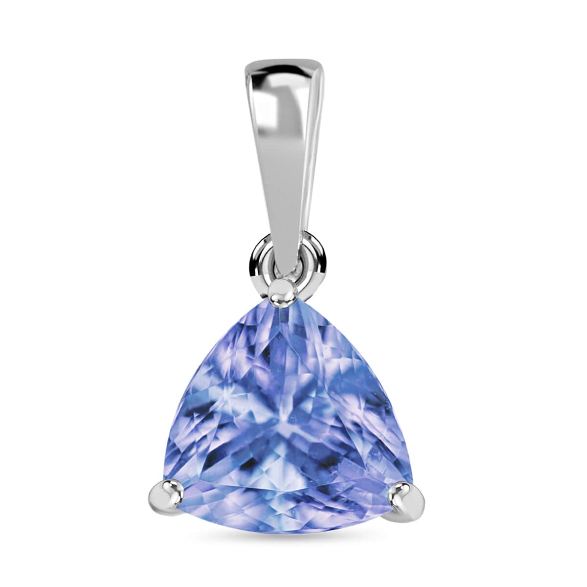 Tanzanite 1.45 ctw Solitaire Pendant in Platinum Over Sterling Silver image number 0