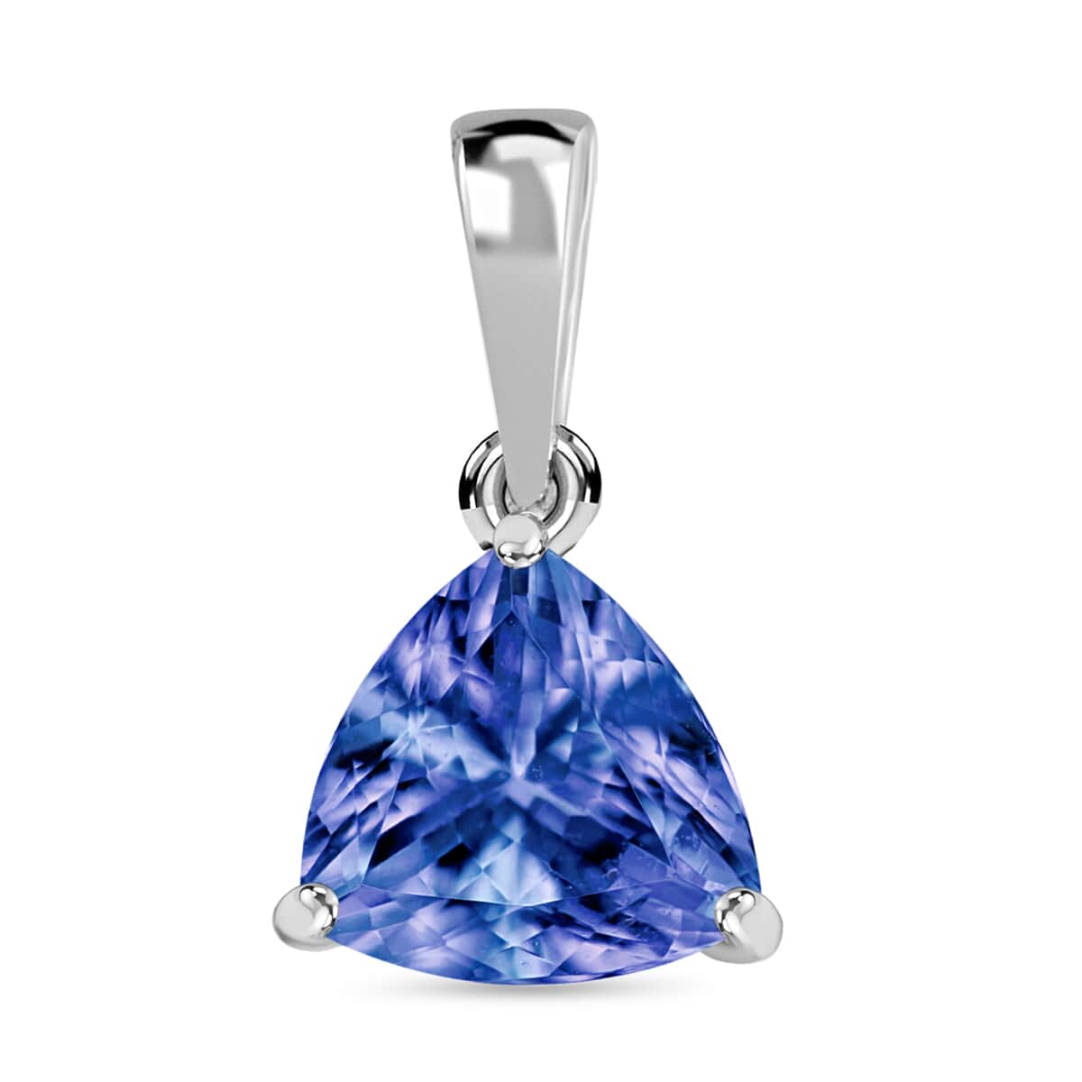 Premium Tanzanite 1.45 ctw Solitaire Pendant in 14K White Gold image number 0