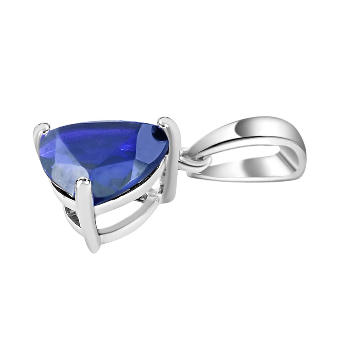 Premium Tanzanite 1.45 ctw Solitaire Pendant in 14K White Gold image number 2