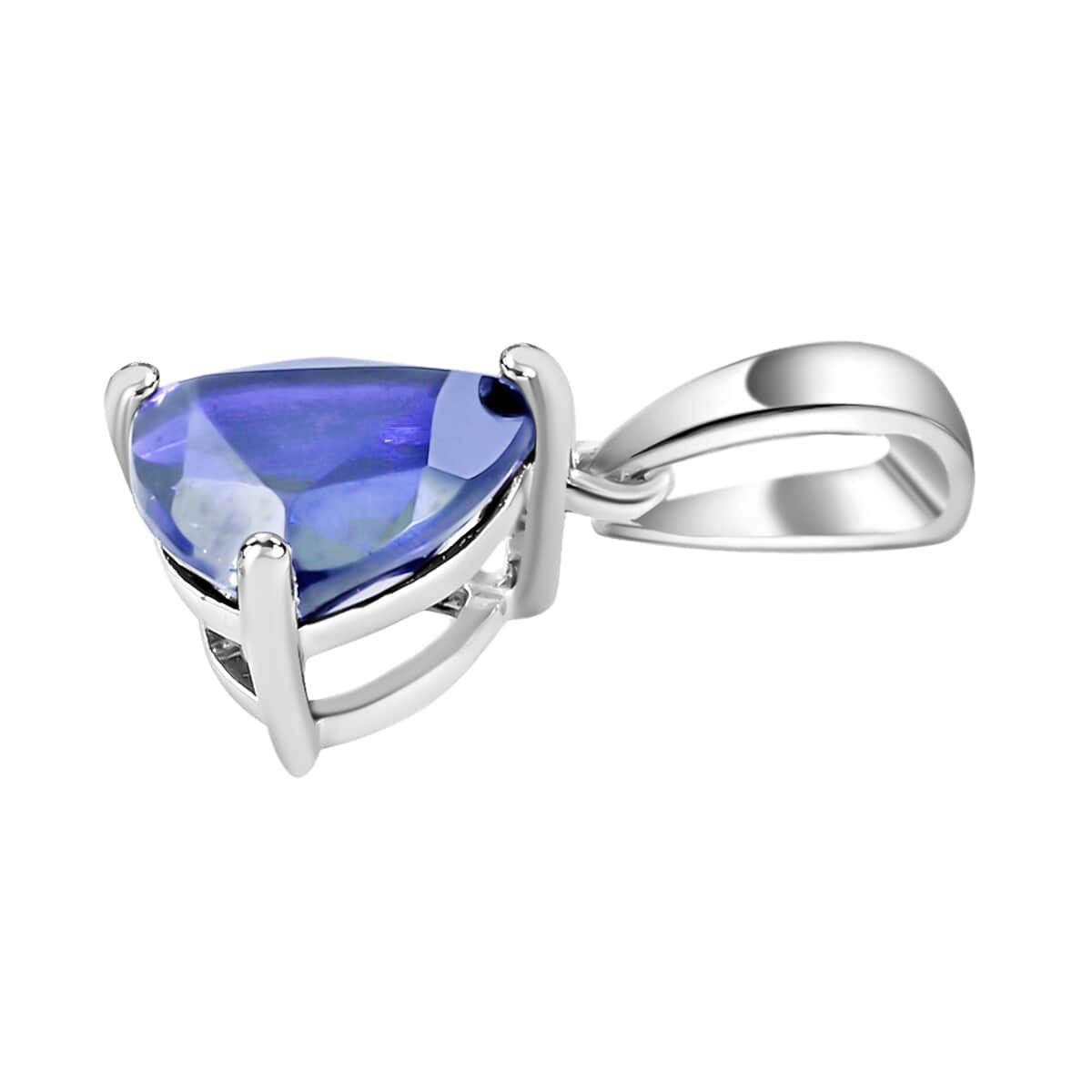 Tanzanite Solitaire Pendant in Platinum Over Sterling Silver 2.90 ctw image number 2