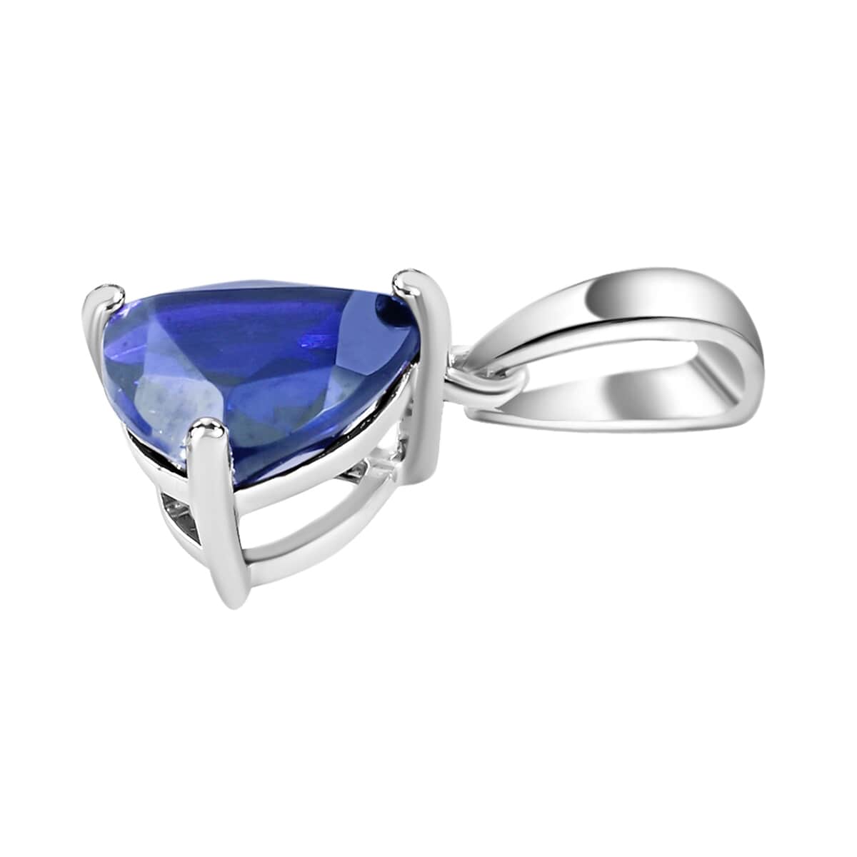 Tanzanite Solitaire Pendant in Platinum Over Sterling Silver 2.90 ctw image number 2