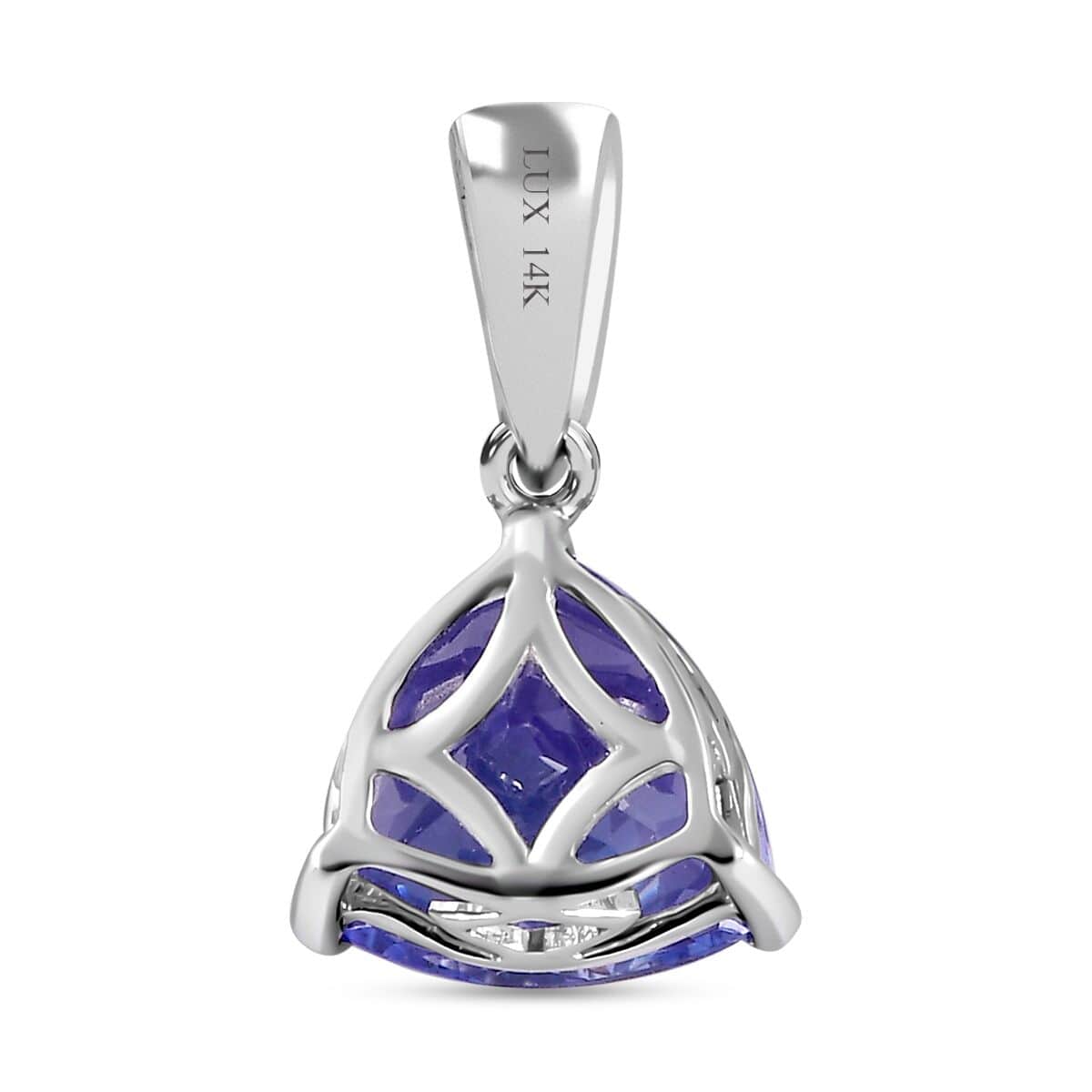 Tanzanite Solitaire Pendant in Platinum Over Sterling Silver 2.90 ctw image number 4