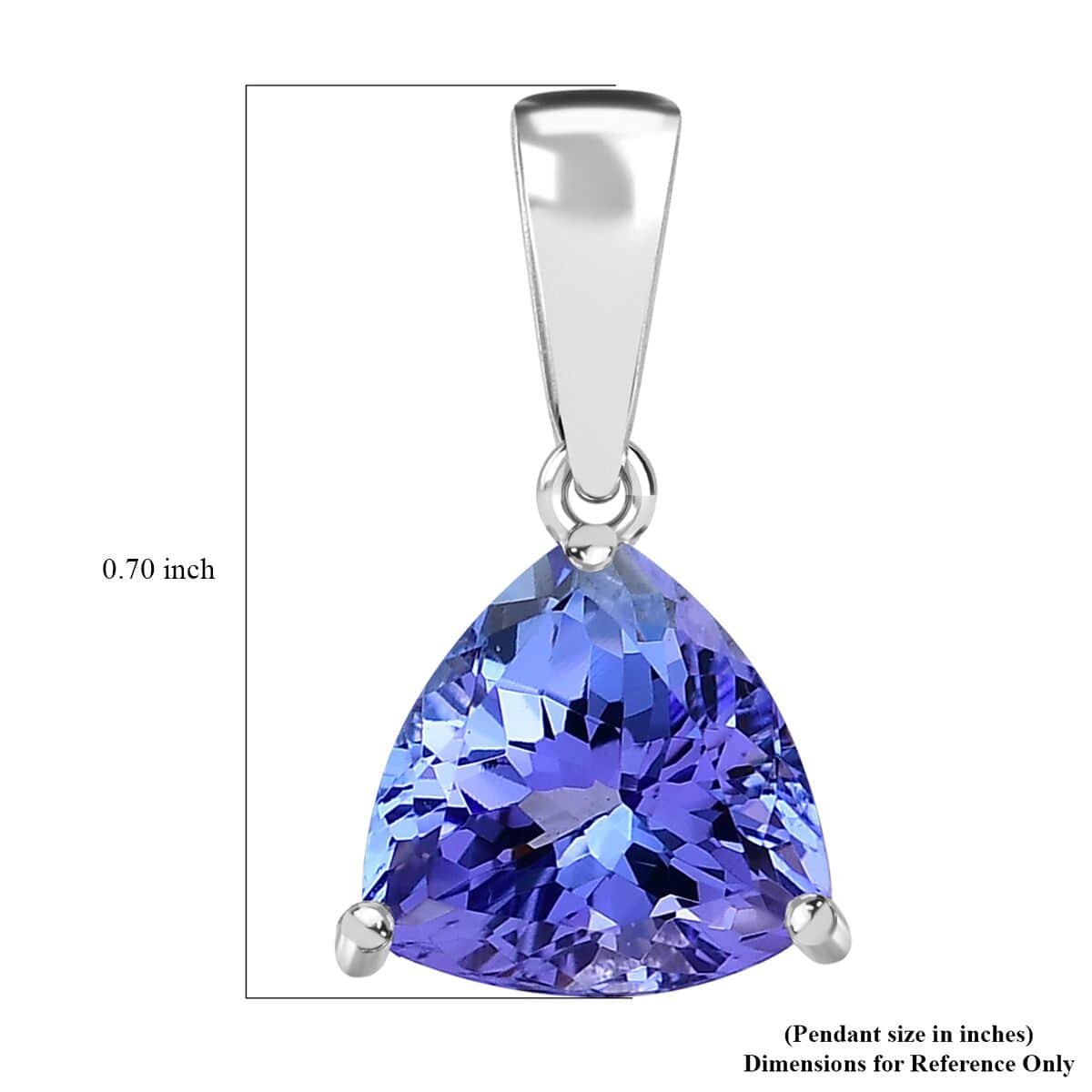 Tanzanite Solitaire Pendant in Platinum Over Sterling Silver 2.90 ctw image number 5