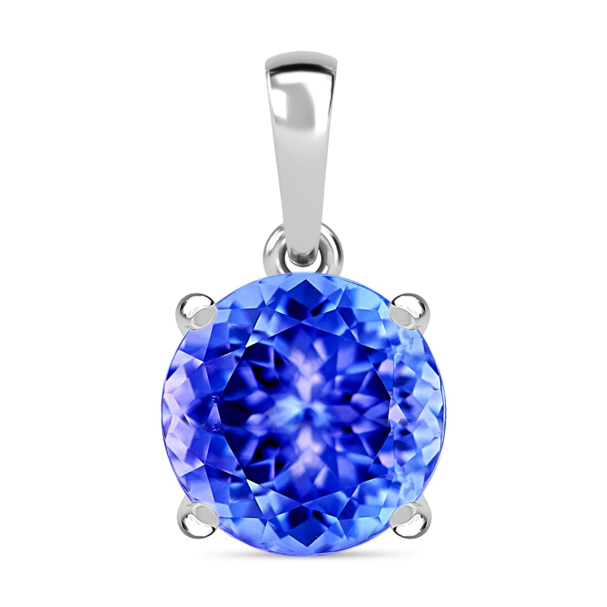 Luxoro 14K White Gold Premium Tanzanite Solitaire Pendant 3.70 ctw image number 0