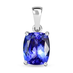 Tanzanite 5.00 ctw Solitaire Pendant in Platinum Over Sterling Silver