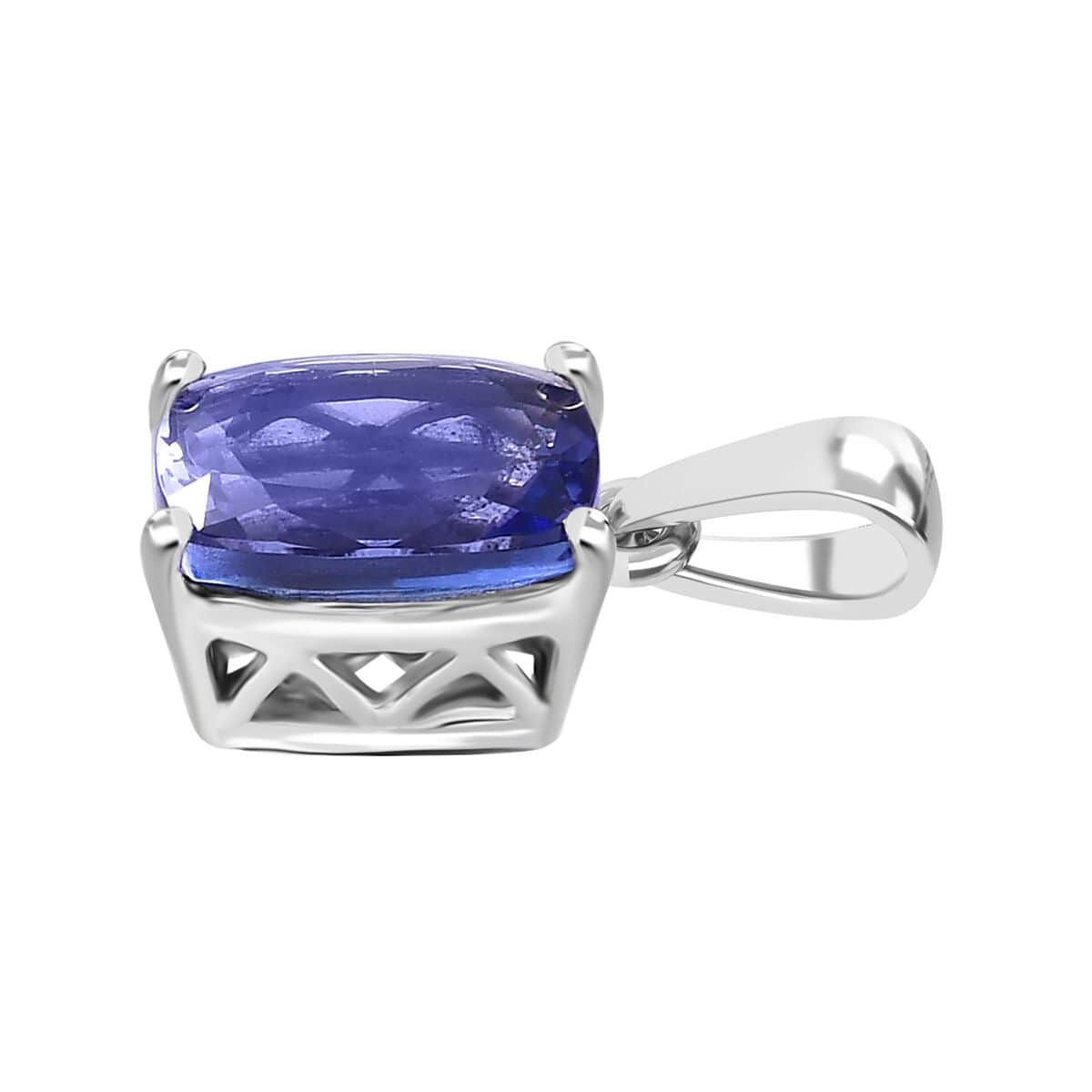 Tanzanite Solitaire Pendant in Platinum Over Sterling Silver 5.00 ctw image number 3