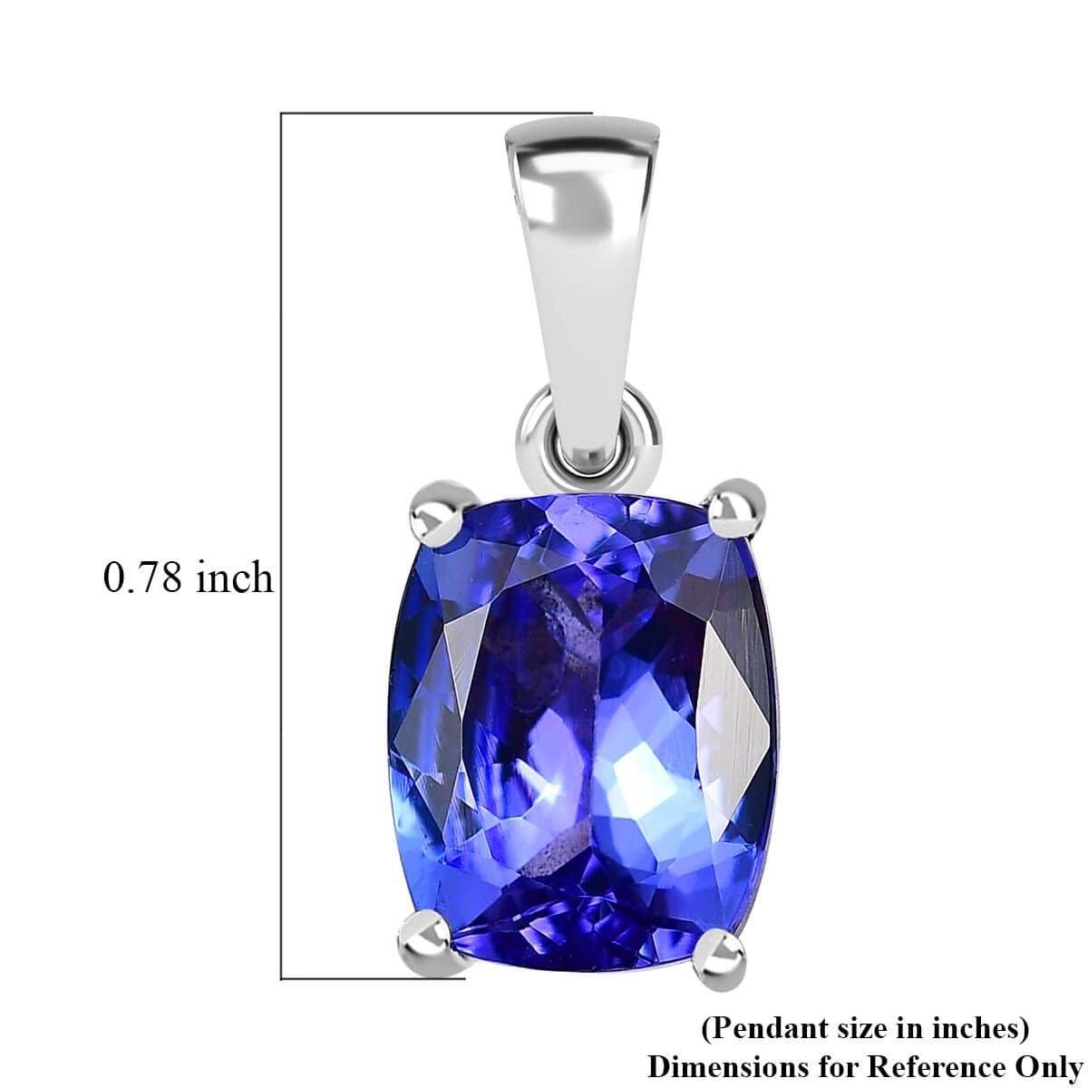 Tanzanite Solitaire Pendant in Platinum Over Sterling Silver 5.00 ctw image number 5