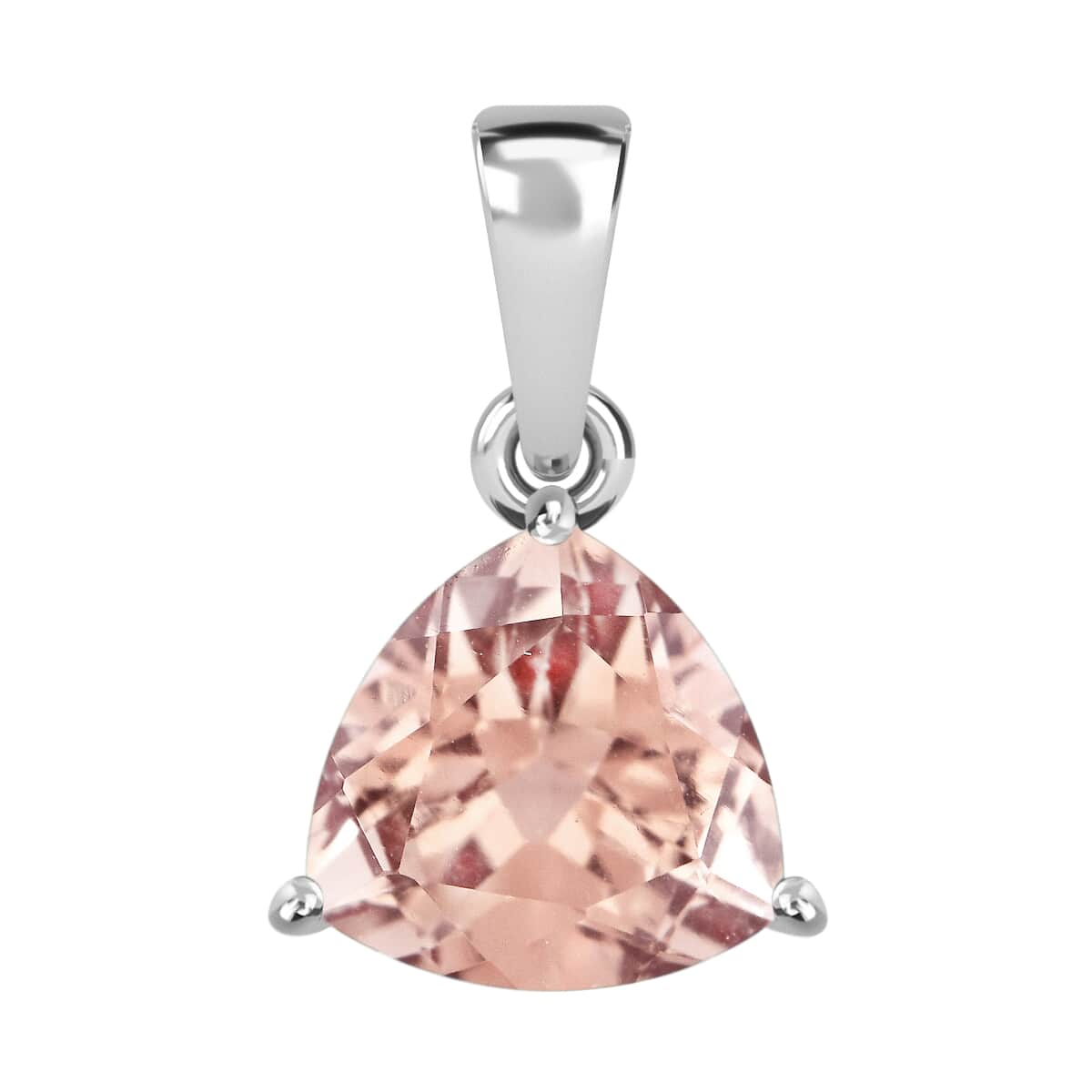 Luxoro 14K White Gold AAA Marropino Morganite Solitaire Pendant 2.60 ctw image number 0