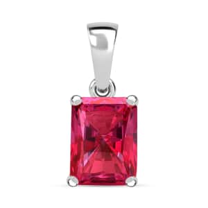 Ouro Fino Rubellite 1.35 ctw Solitaire Pendant in Platinum Over Sterling Silver